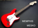  Memphis FTAST - 32, Guitarra Eléctrica2 Capsulas  mas 1 Doble - Color Rojo ( 6 )