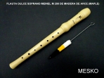 Flauta Dulce Soprano Meinel M 200 de Madera de Arce (MAPLE) Incluye Barilla de Limpieza y Funda Producto Aleman